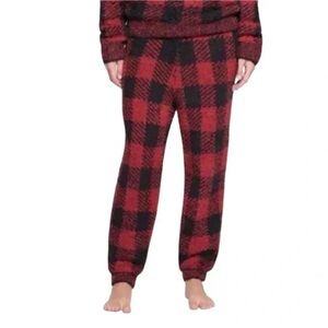 SKIMS Cozy Buffalo Check Lounge Pants Red Black 4X/5X NWT